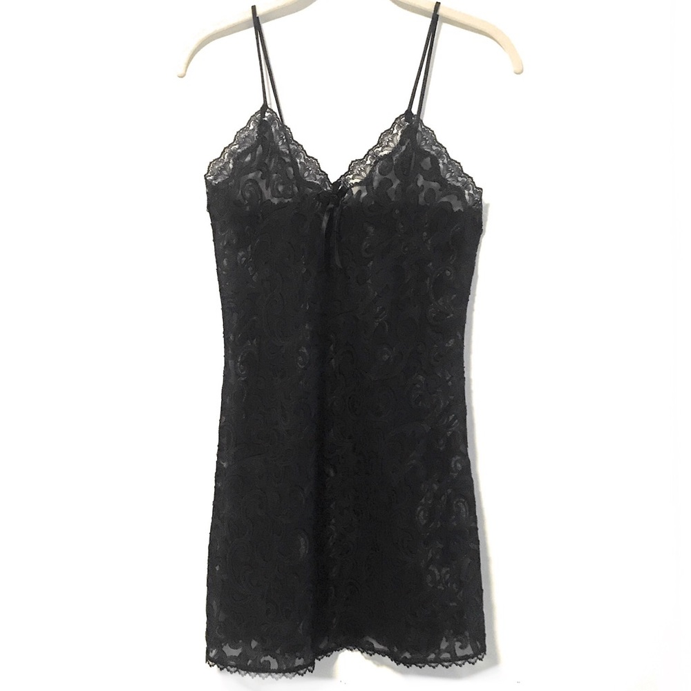 Black Babydoll Silk Like Slip Dress NWOT - Size S